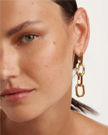 Σκουλαρίκια Paola Signature Chain Ασήμι 925 Επιχρυσωμένα PDPAOLA  AR01-468-U